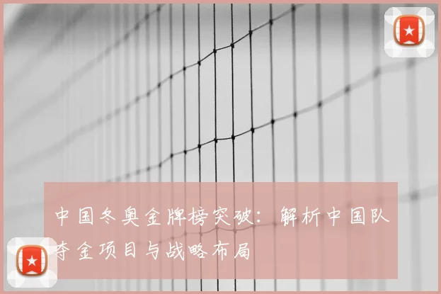 中国冬奥金牌榜突破：解析中国队夺金项目与战略布局